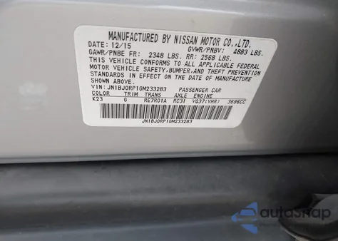 2016 Infiniti Qx50 from USA, damaged, VIN JN1BJ0RP1GM233283